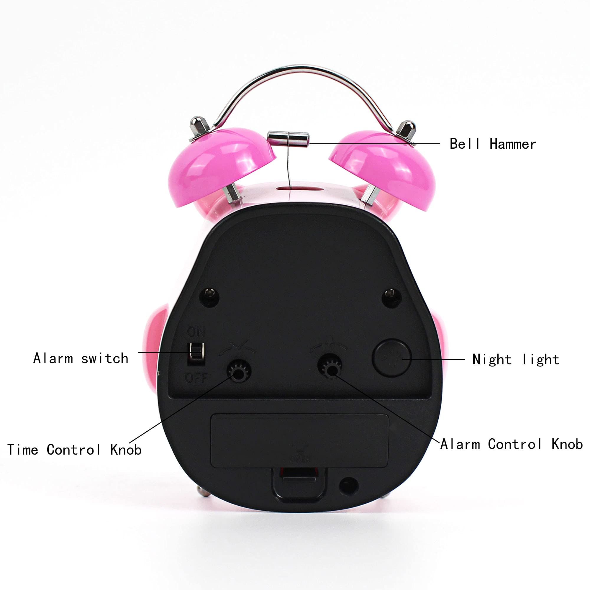 Kids Alarm Clock Cute Cartoon Owl Loud Bell Alarm Clock Non-Ticking Desk Clock view 2