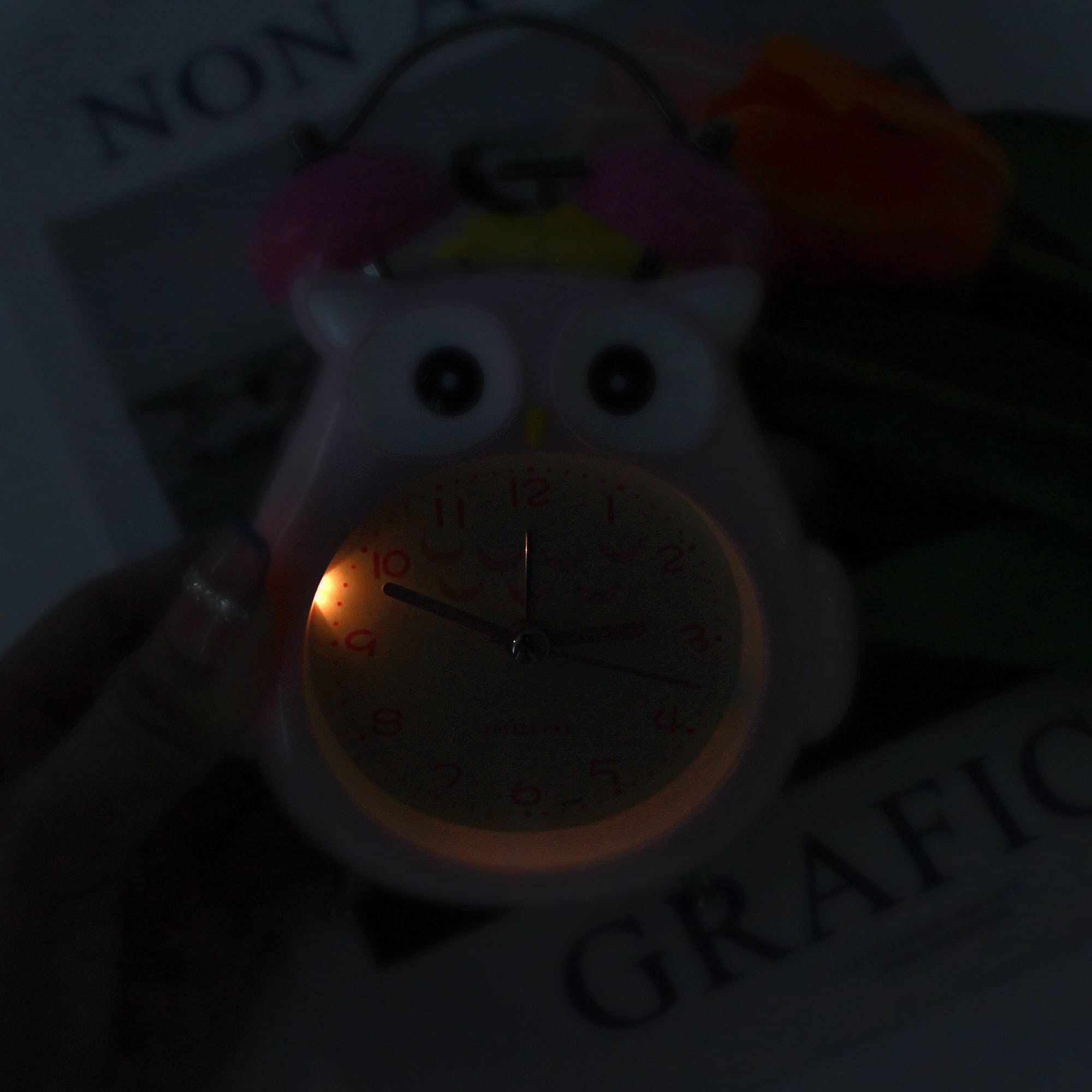 Kids Alarm Clock Cute Cartoon Owl Loud Bell Alarm Clock Non-Ticking Desk Clock view 5