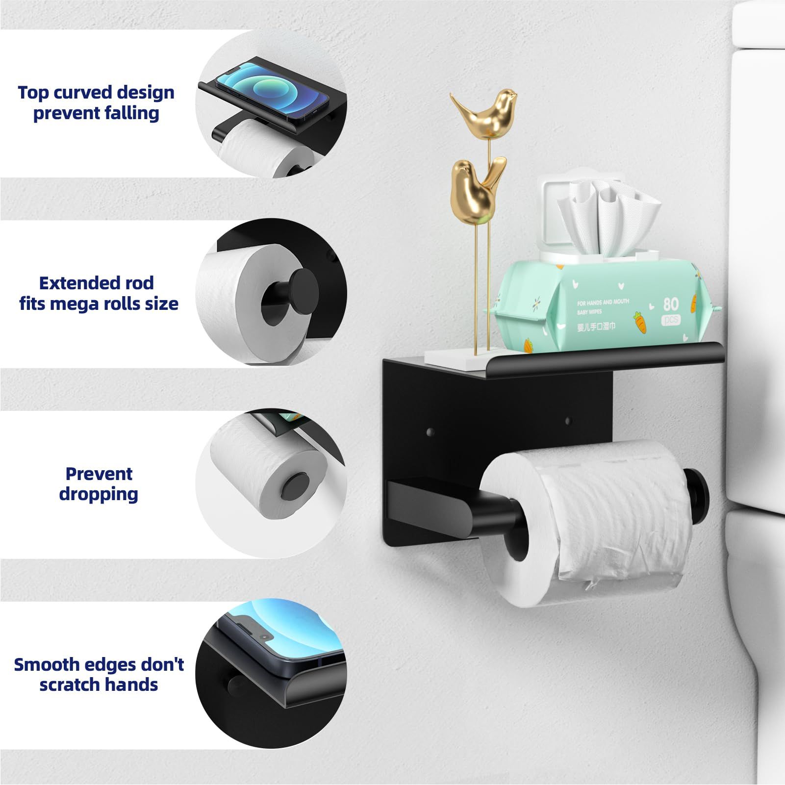Toilet Paper Holder Wall Mount view 2