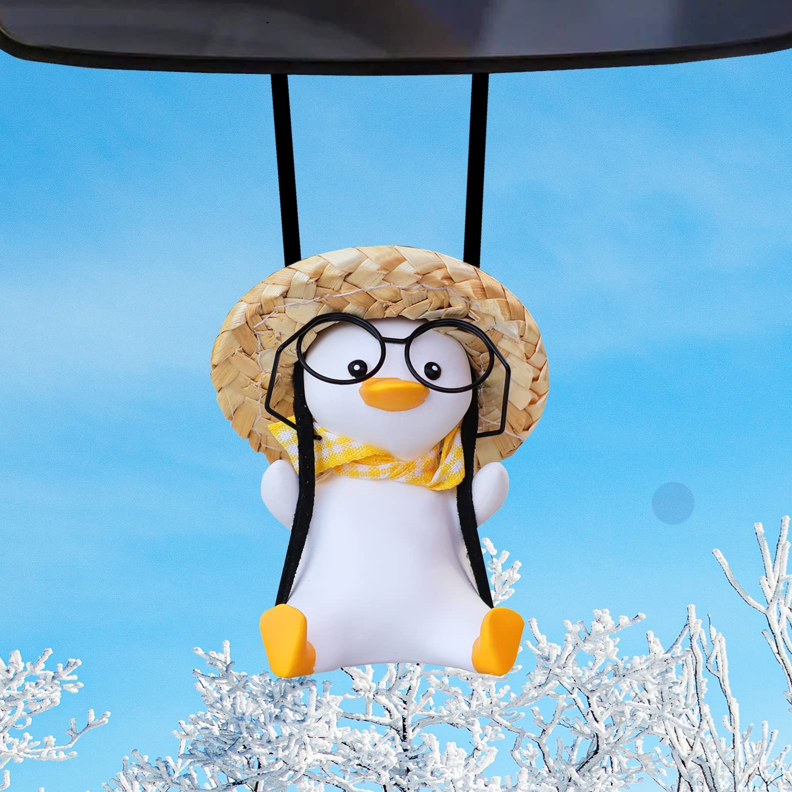 Rear View Mirror Accessories Car Mirror Hanging Accessories Swinging Duck Car view 2