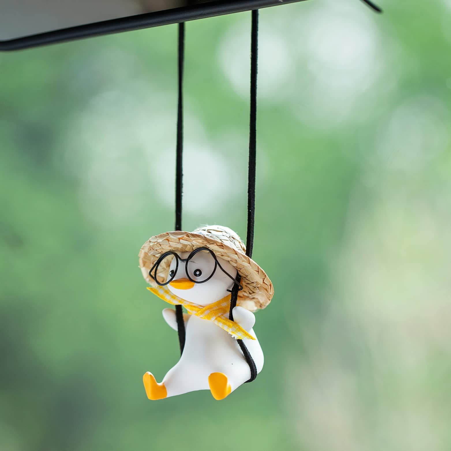 Rear View Mirror Accessories Car Mirror Hanging Accessories Swinging Duck Car view 3