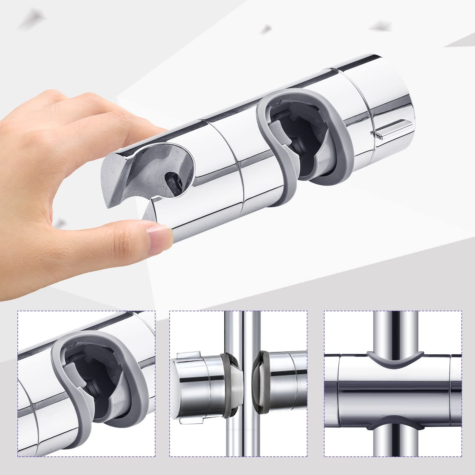 Hand Shower Bracket Holder Universal Adjustable for Bathroom Slide Bar O.D view 3