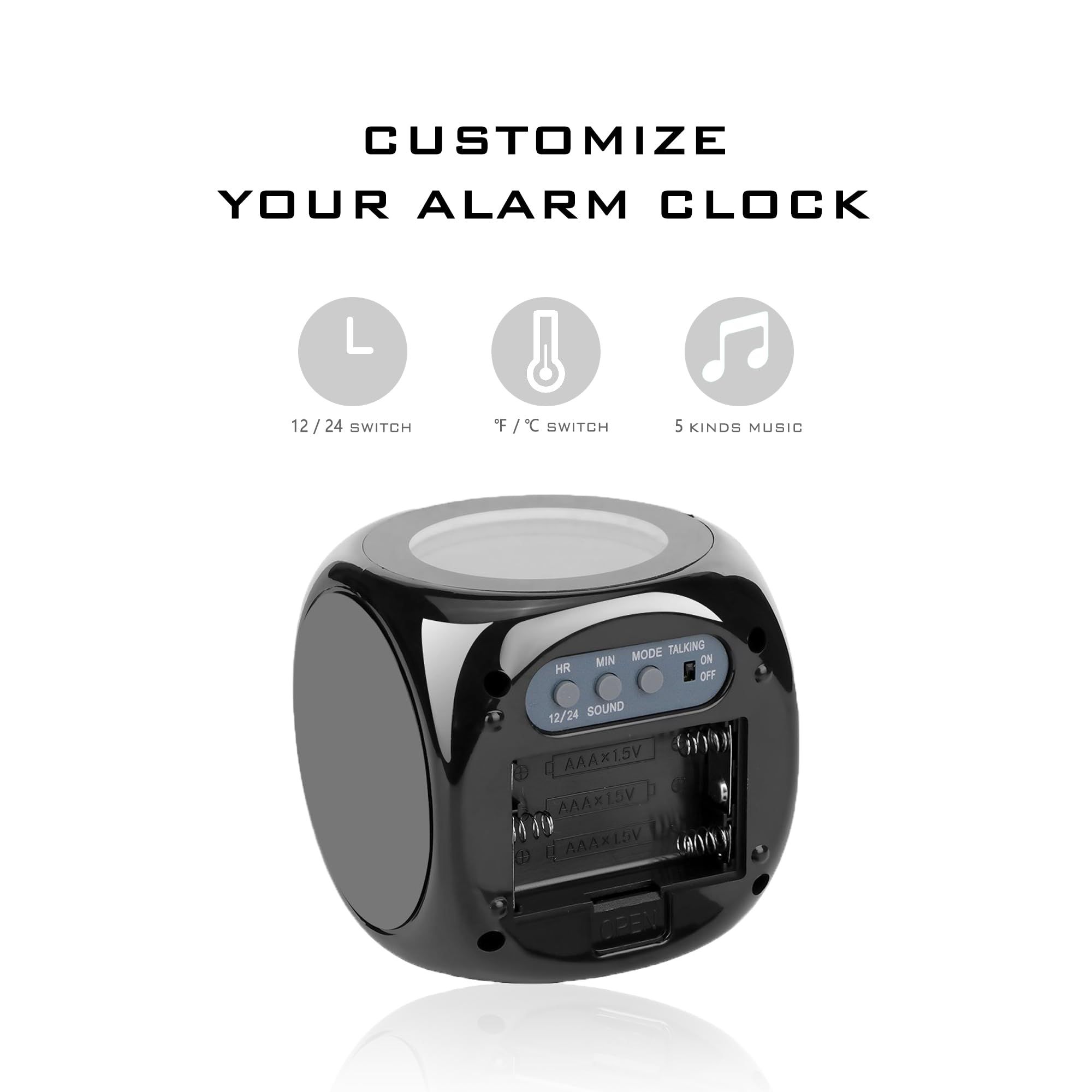 Projection Clock for Bedroom Ceiling - Night Stand Digital LED Projector Alarm view 4