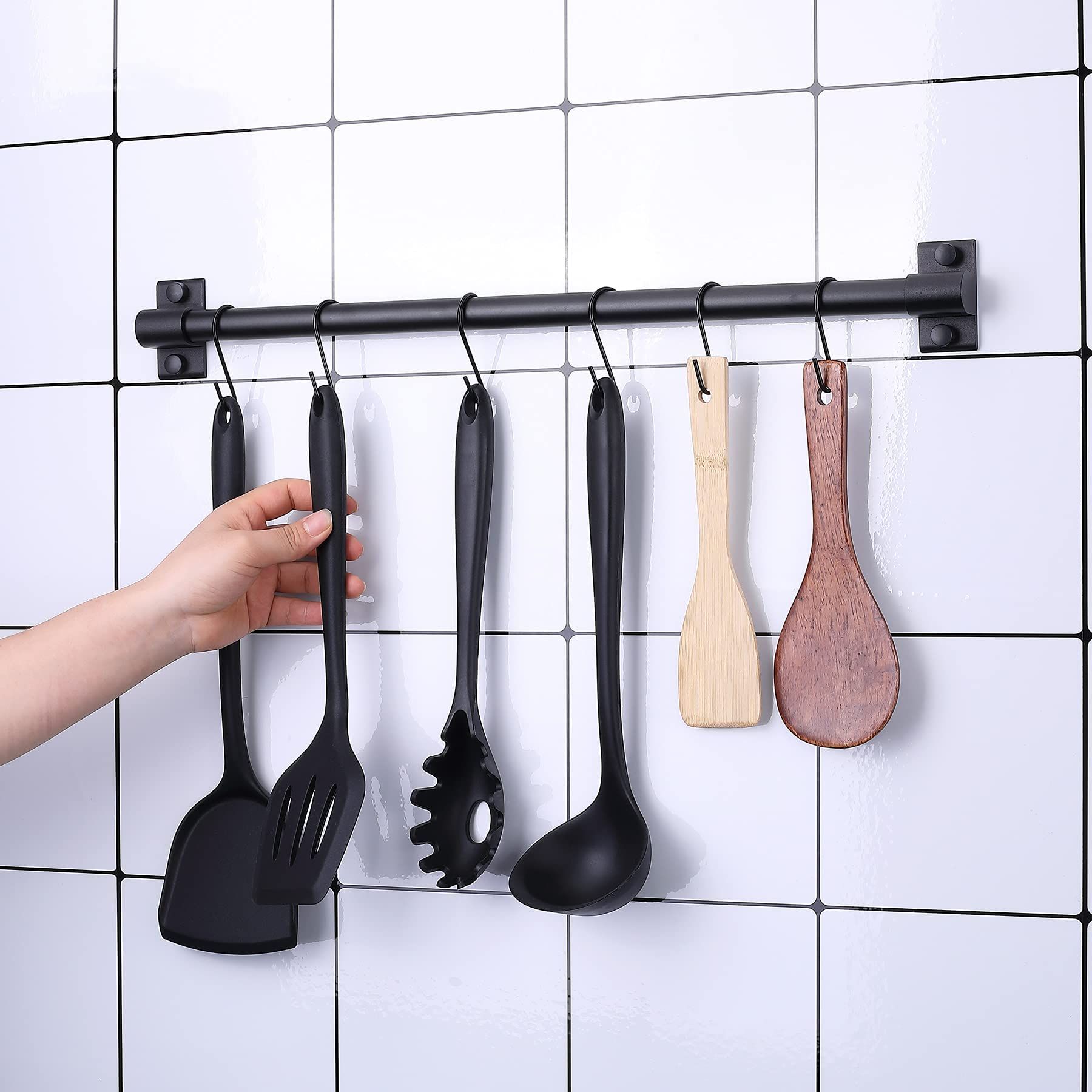 6 PCS Black S Hooks for Hanging Plants view 2
