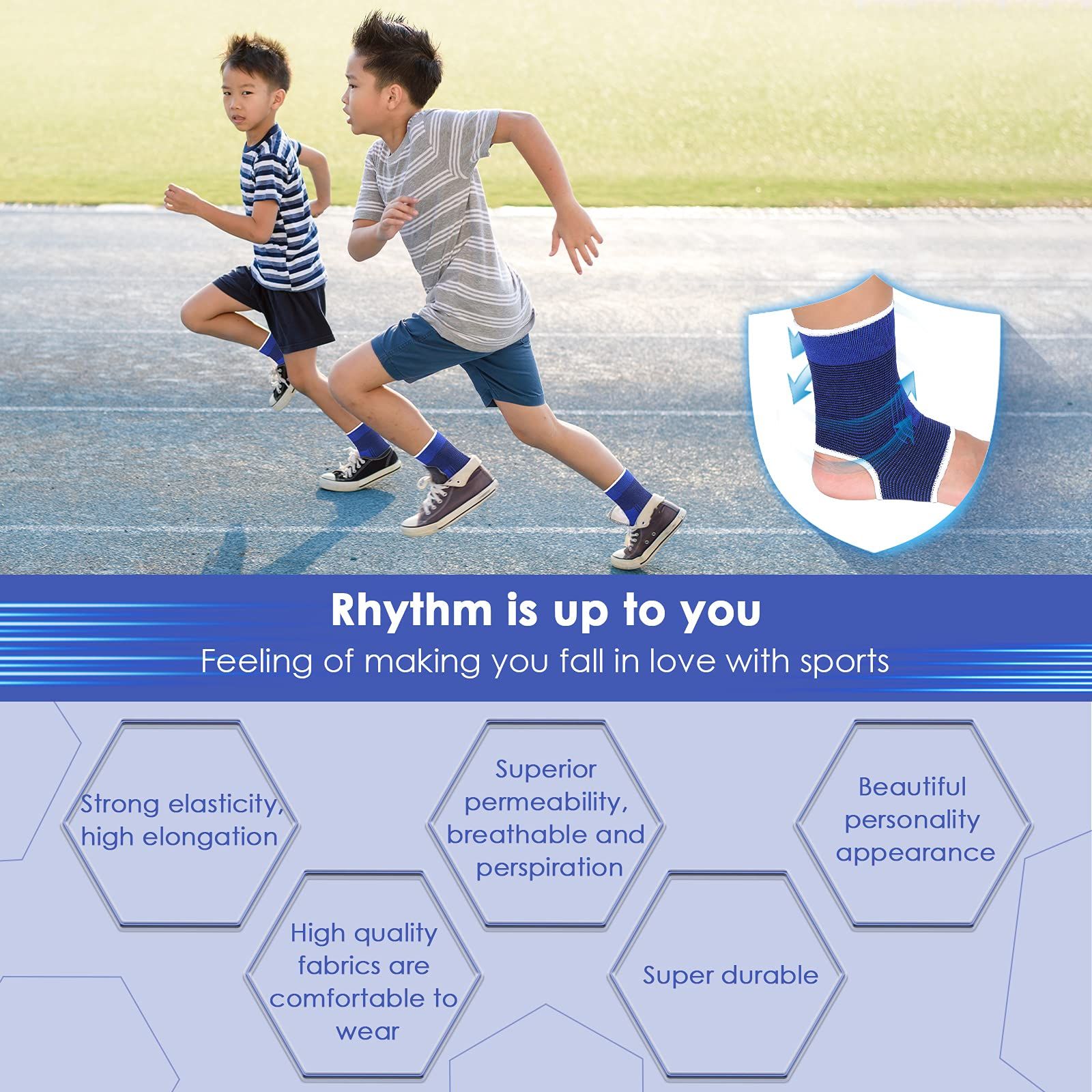 Compression Ankle Brace - Knitted Ankle Sleeve Sock Support for Sprains view 5