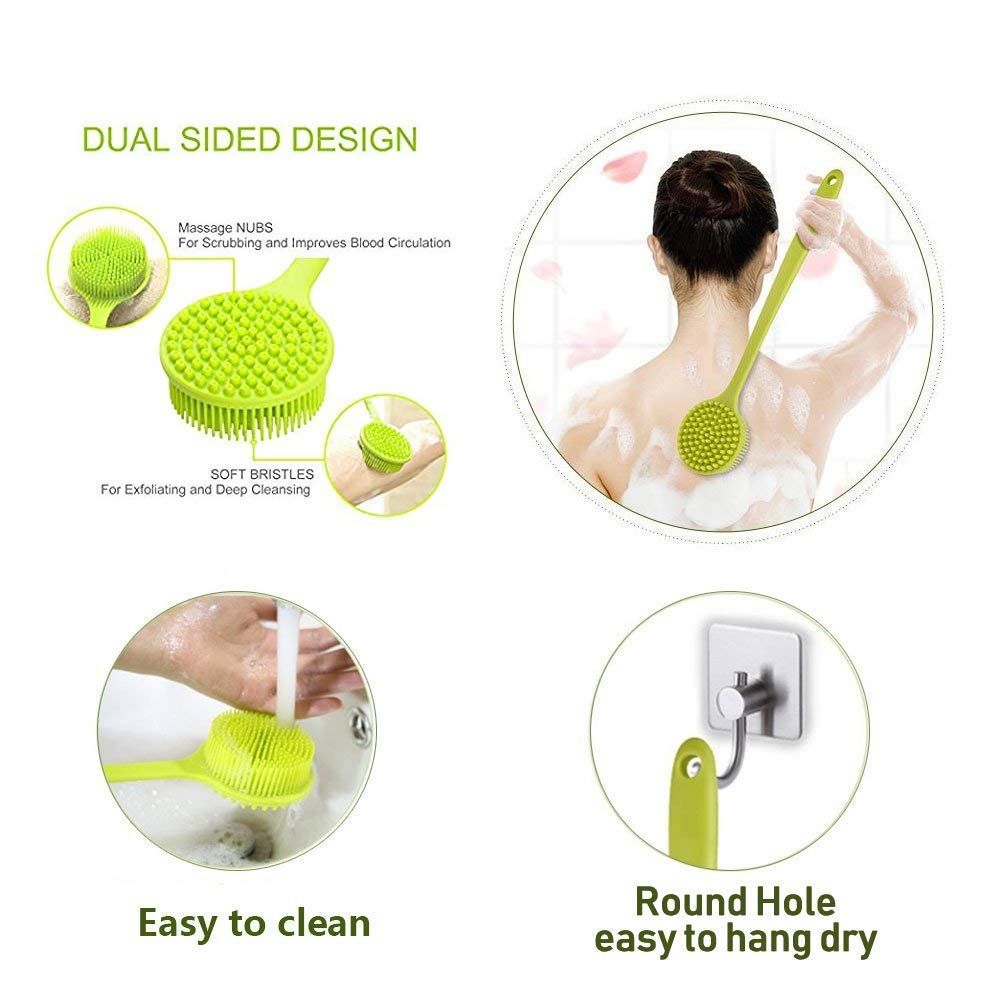 Silicone Body Scrubber, Long Handle Back Scrubber for Shower, Silicone Body view 2