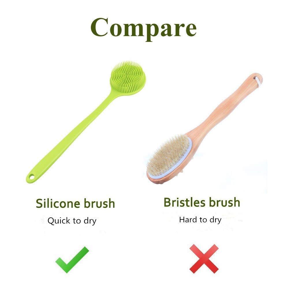 Silicone Body Scrubber, Long Handle Back Scrubber for Shower, Silicone Body view 5