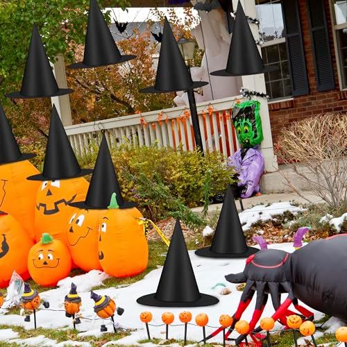 12pcs Floating Witch Hats for Halloween Party Decor view 3
