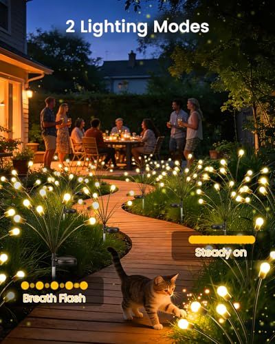 Solar Firefly Garden Lights - 8pcs 64LEDs view 2