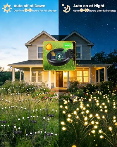 Solar Firefly Garden Lights - 8pcs 64LEDs view 3
