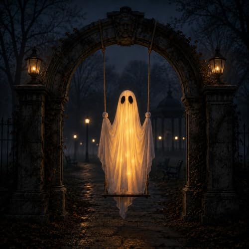 Swinging Ghost Halloween Porch Decoration view 5