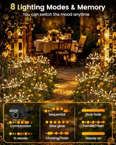 Solar Firework Garden Lights: Perfect for Patio view 3