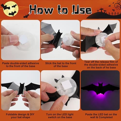 48-Pack Halloween Bat Wall Decor view 5