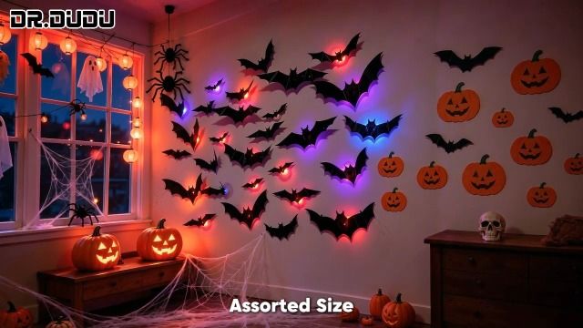 48-Pack Halloween Bat Wall Decor view 7