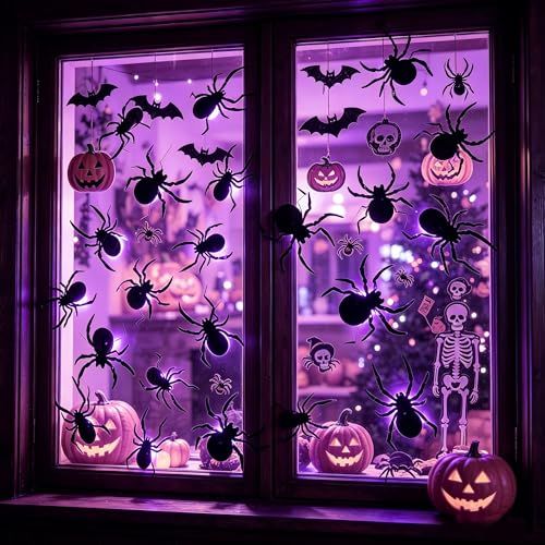 36 Pack LED Light-Up Spider Halloween Decoration for Home view 6