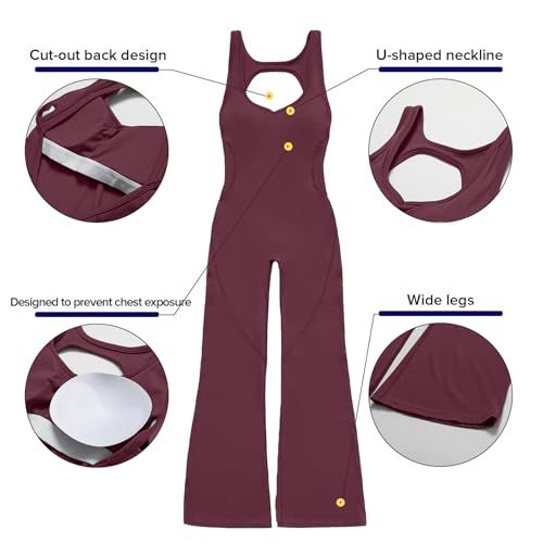 Stylish Backless Flared Jumpsuit for Yoga view 2