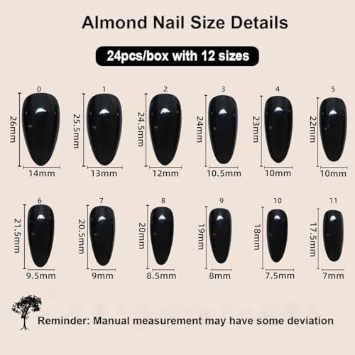 Reusable almond-shaped press-on nails for DIY manicures and daily wear (Deep view 4