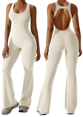 Women's Cut-out Back Flared Jumpsuit