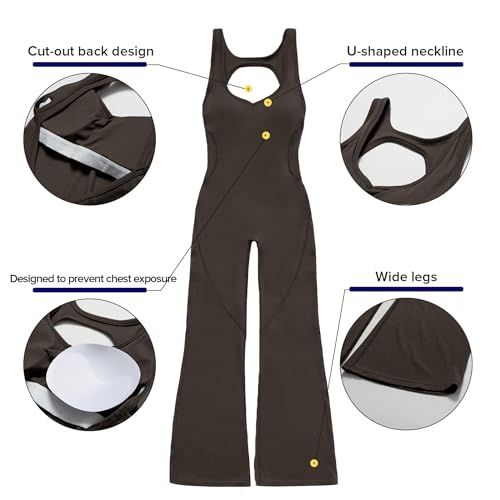Sleeveless Open Back Flared Jumpsuit for Workout view 2