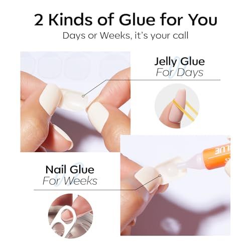 Full Cover Oval Press-On Nails Set: Easy view 6