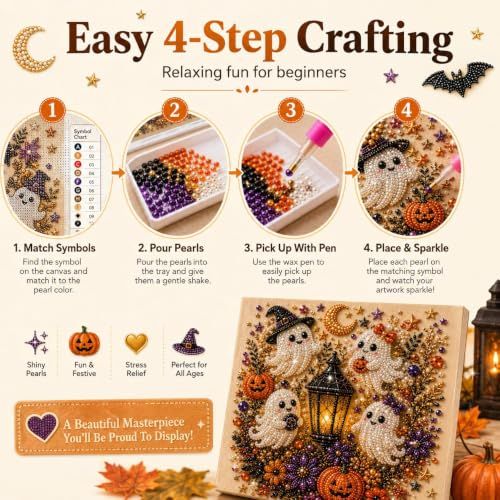 Halloween 3D Diamond Painting Kit for Beginners view 6