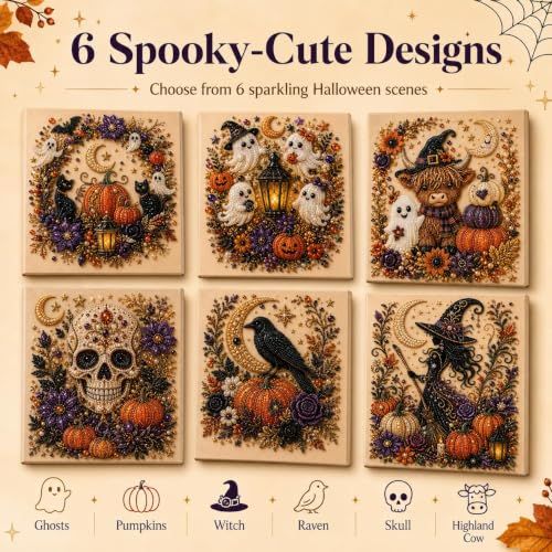 Spooky Cute Halloween 3D Diamond Painting Set for Home Decor & DIY Gifting (Purple view 2