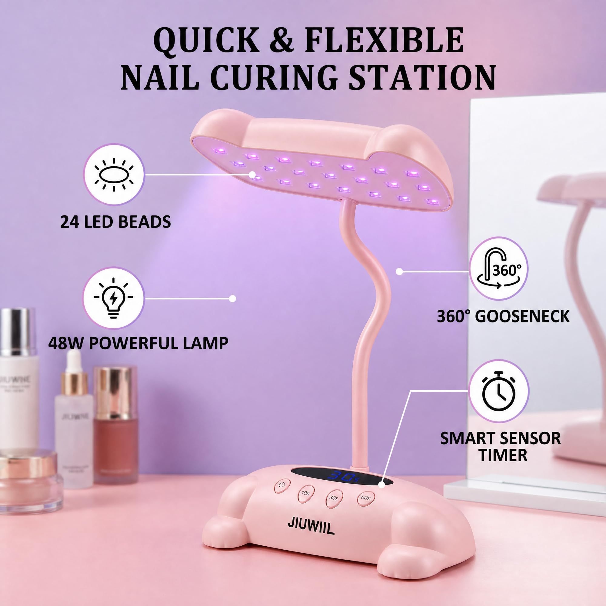 Portable Gel Nail Polish Curing Lamp for Home Salon Manicure and Pedicure Use view 2