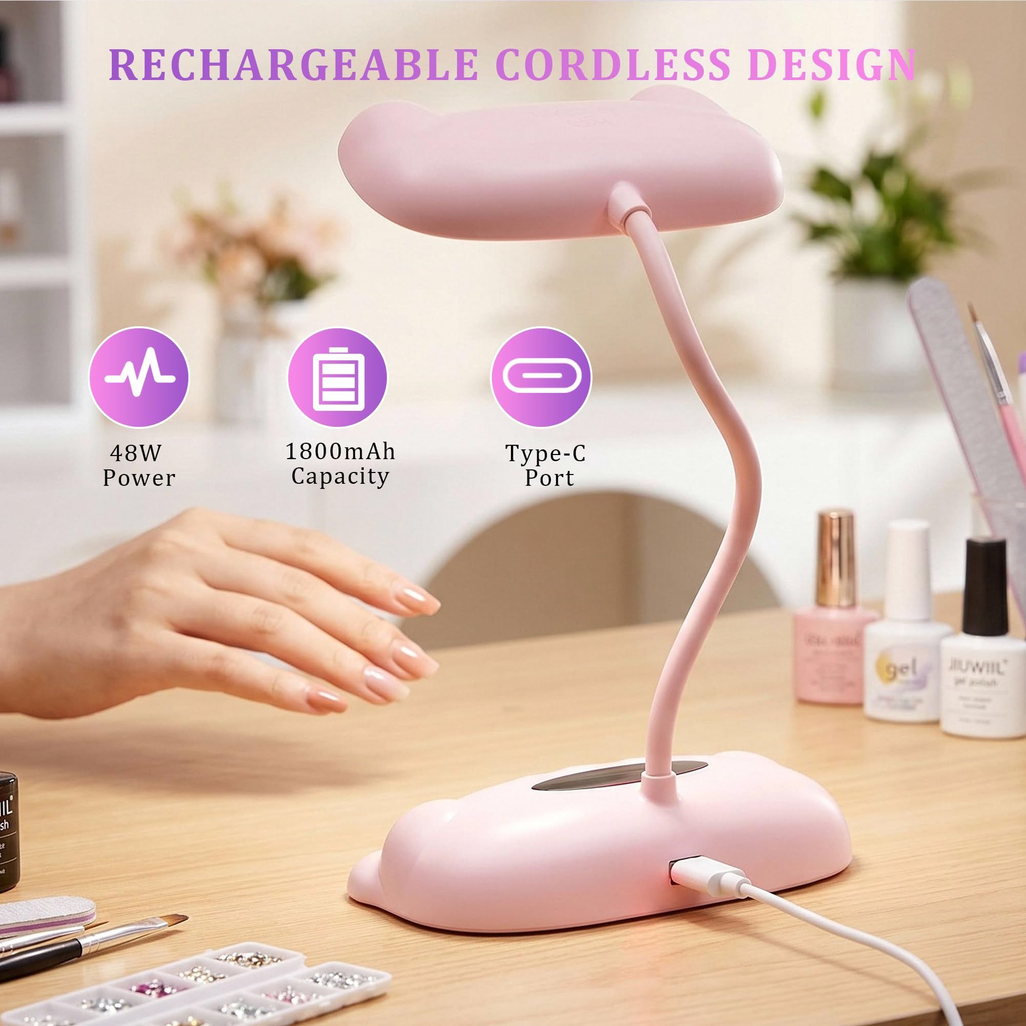 Portable Gel Nail Polish Curing Lamp for Home Salon Manicure and Pedicure Use view 4