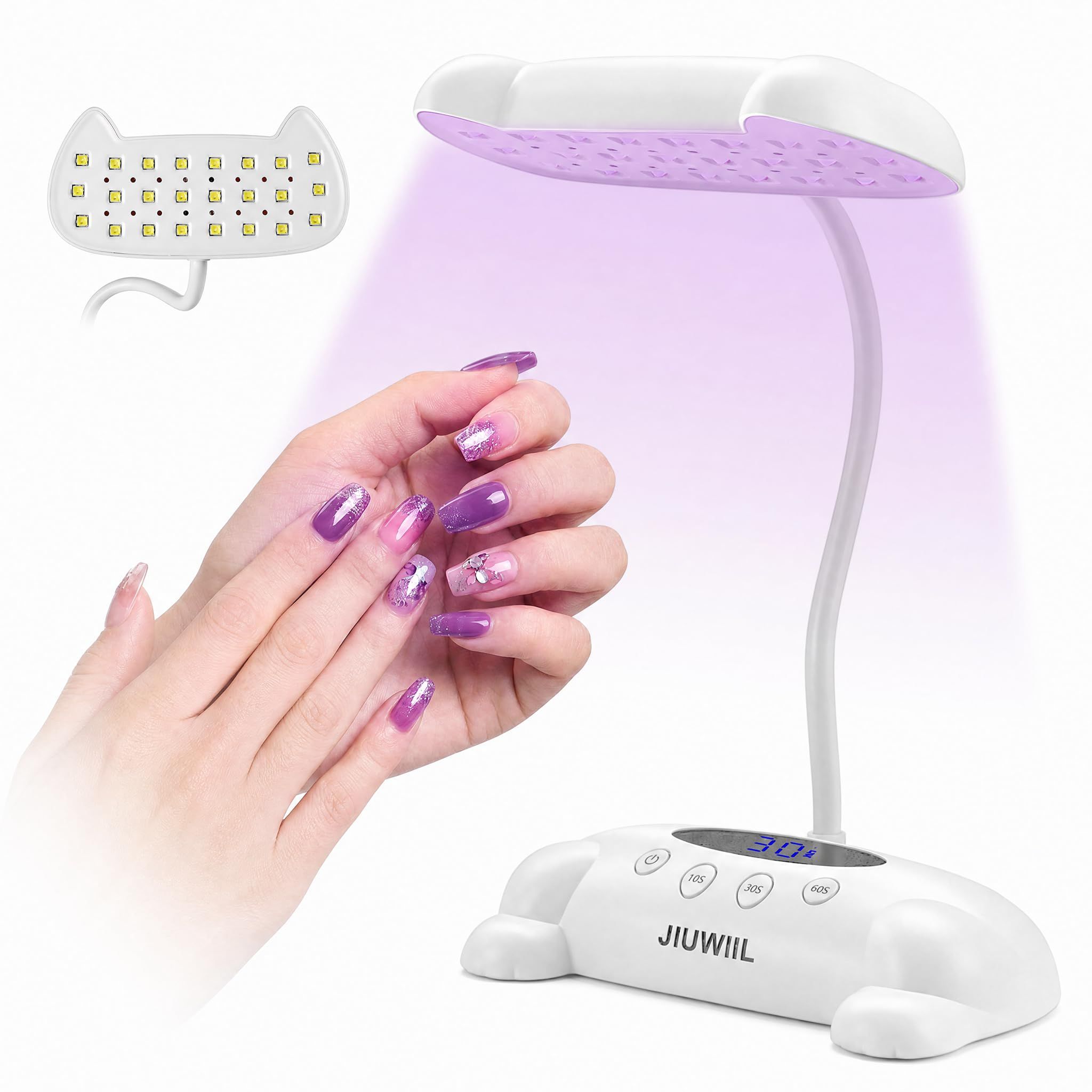Professional UV LED Nail Lamp for Fast, Even Curing at Home or Nail Salons (White) — image 1