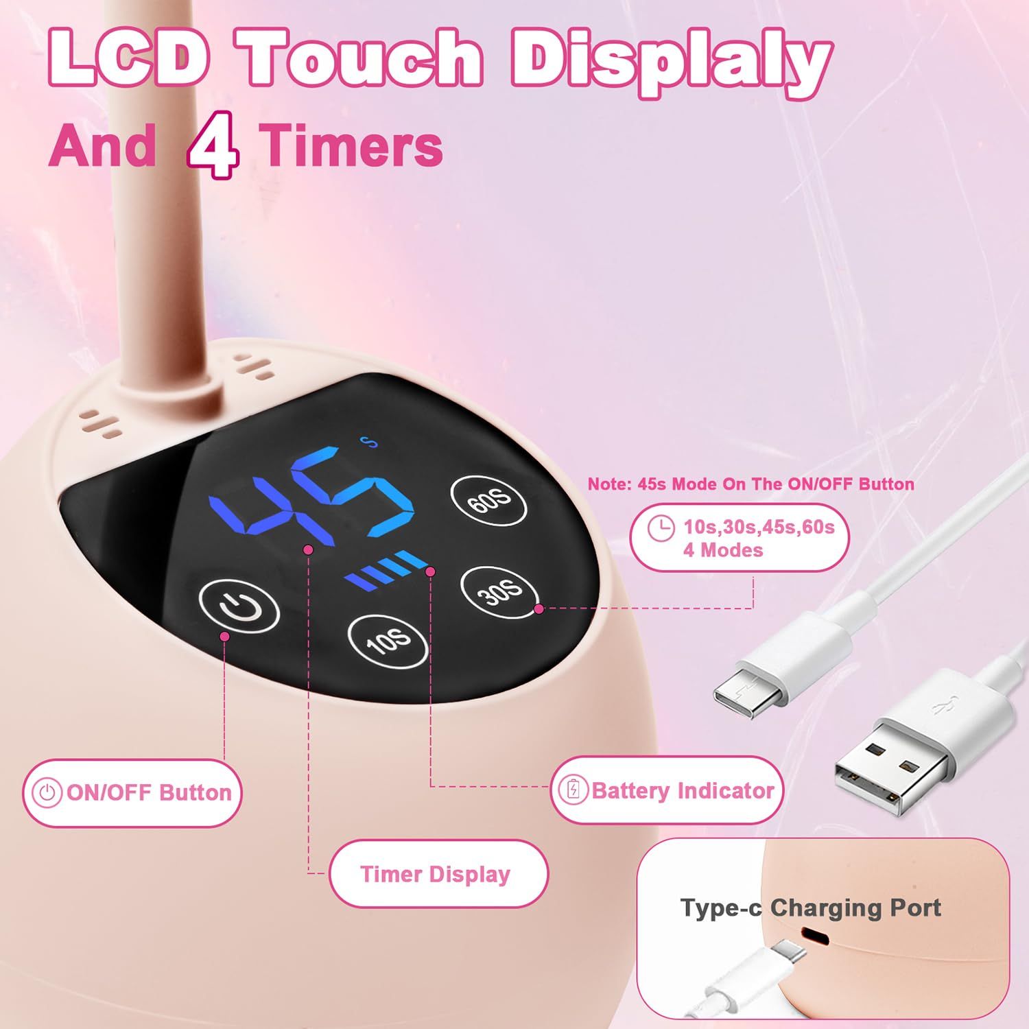 Professional Gel Nail Curing Lamp for Home & Salon view 4