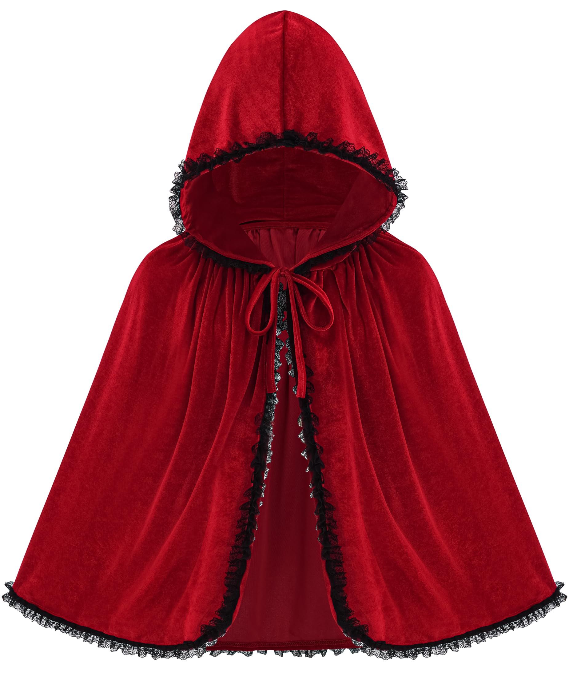 2pcsWomens Halloween Cape for Cosplay, Themed Parties & Dress-Up Events (Red)