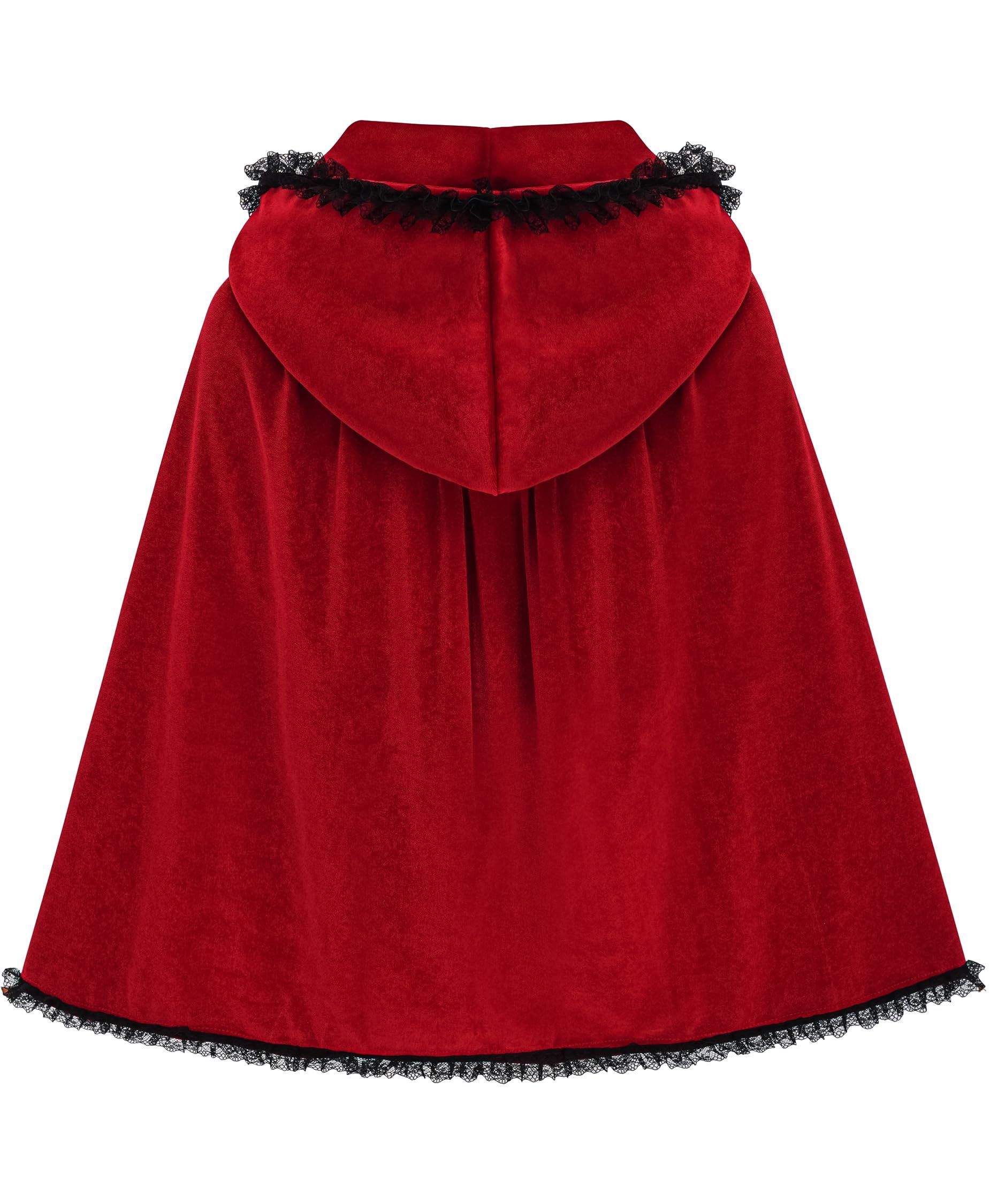 2pcsWomens Halloween Cape for Cosplay, Themed Parties & Dress-Up Events (Red) view 2