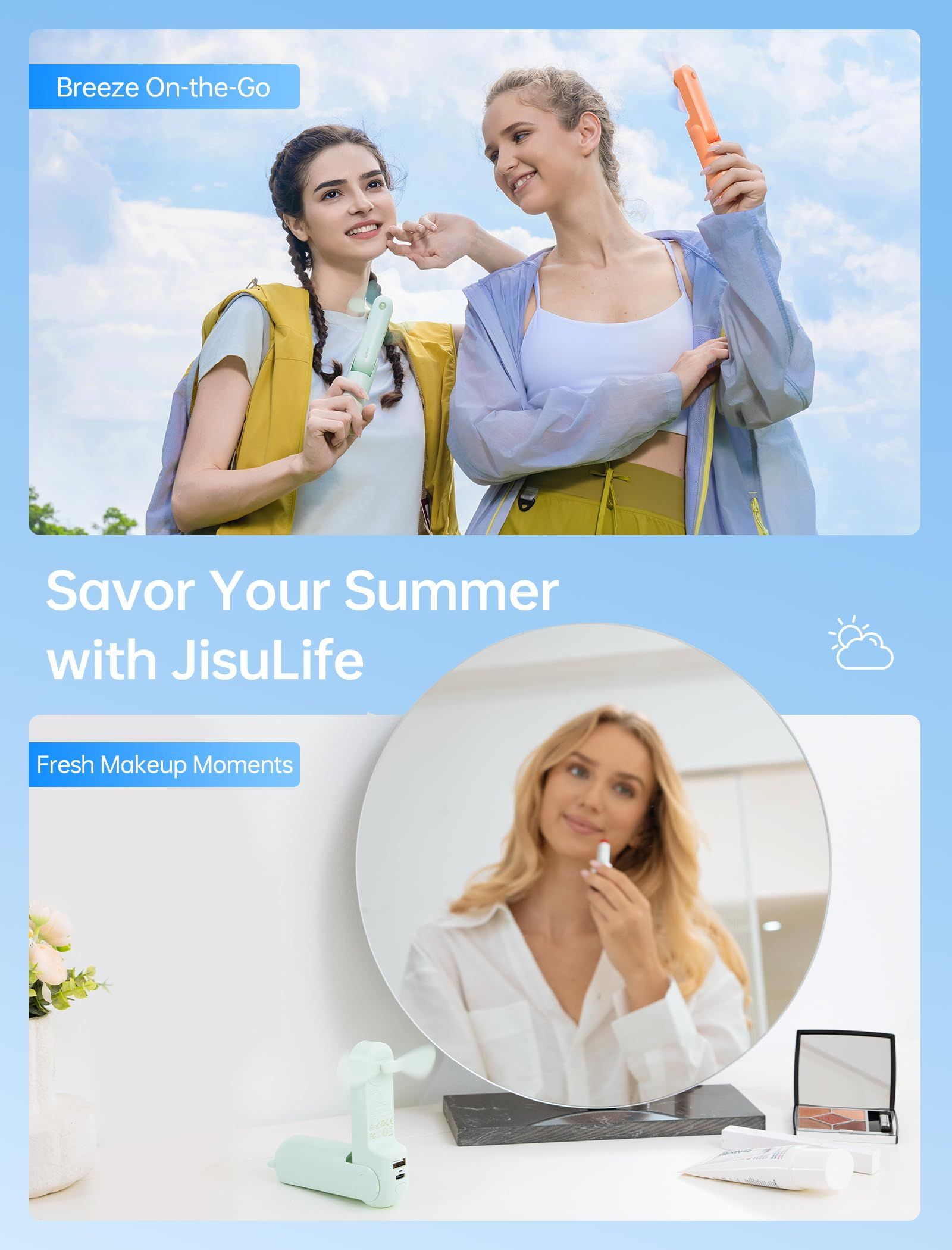 3-in-1 Portable Fan, Power Bank & Flashlight for Summer Travel, Concerts & view 6