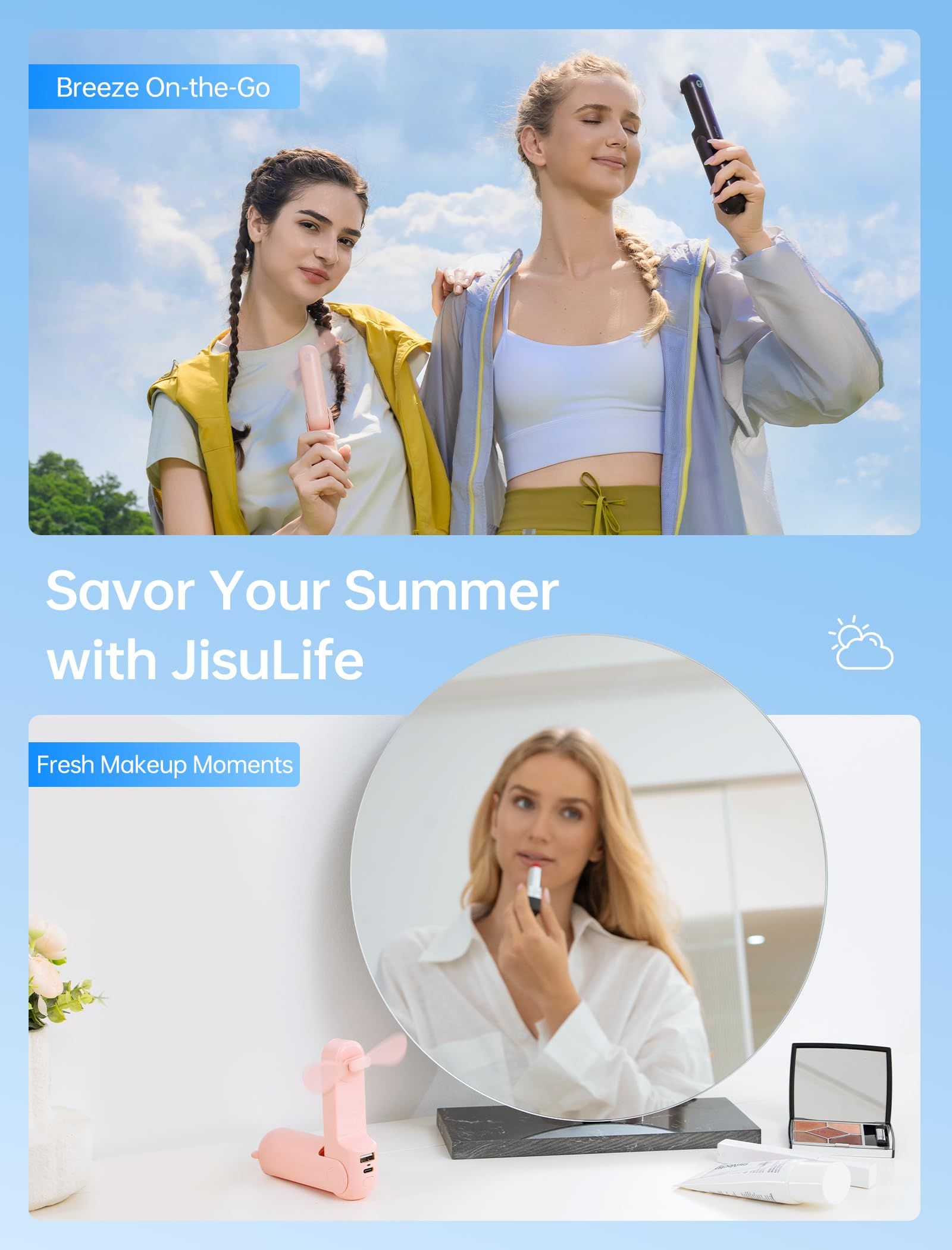 3-in-1 Portable Handheld Fan for Travel view 6