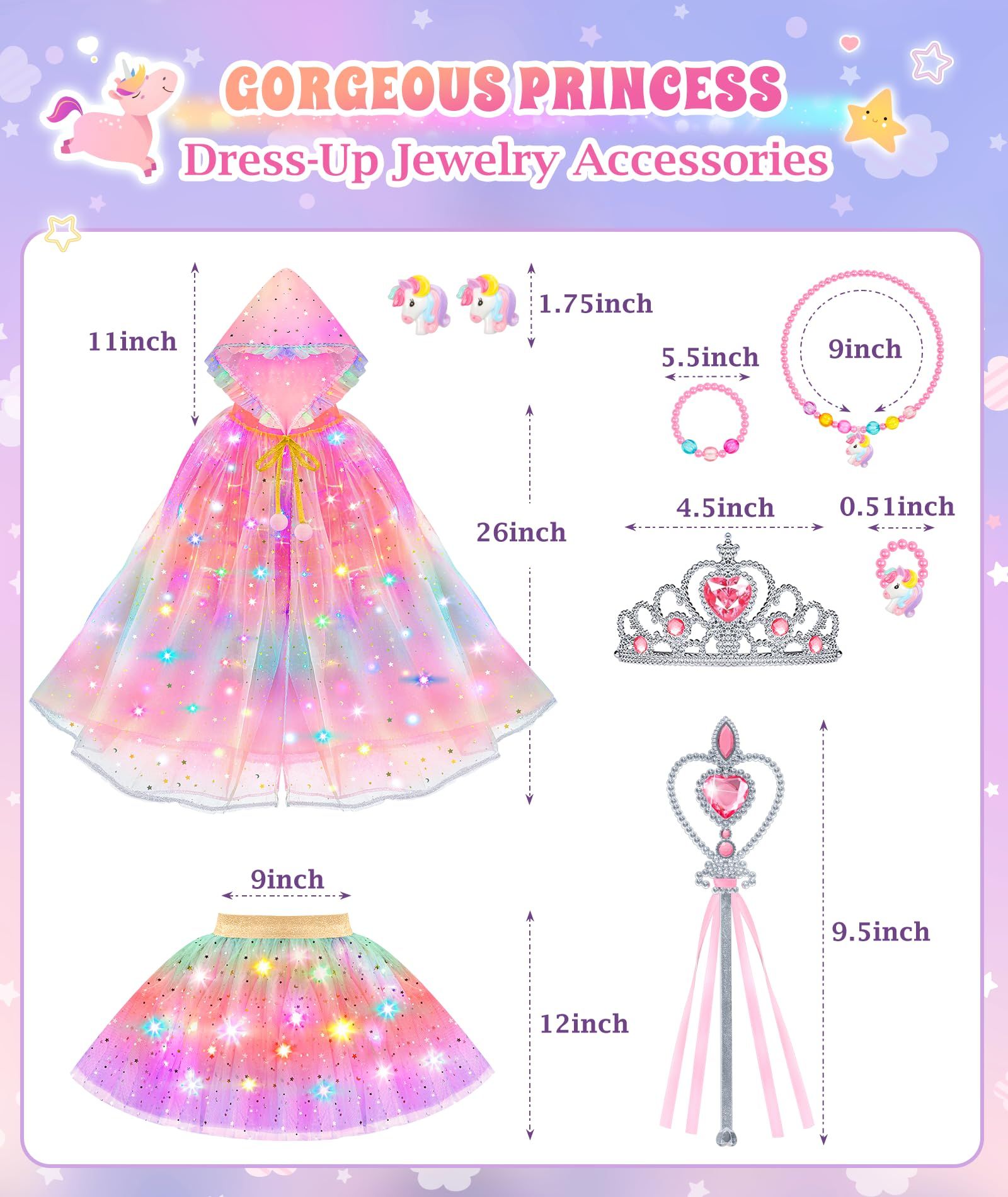 Girls Princess Role Play Set for Birthday Parties view 7