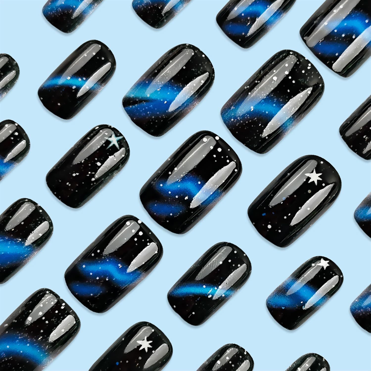 24pcsStarry Galaxy Press-On Nails for Parties view 3