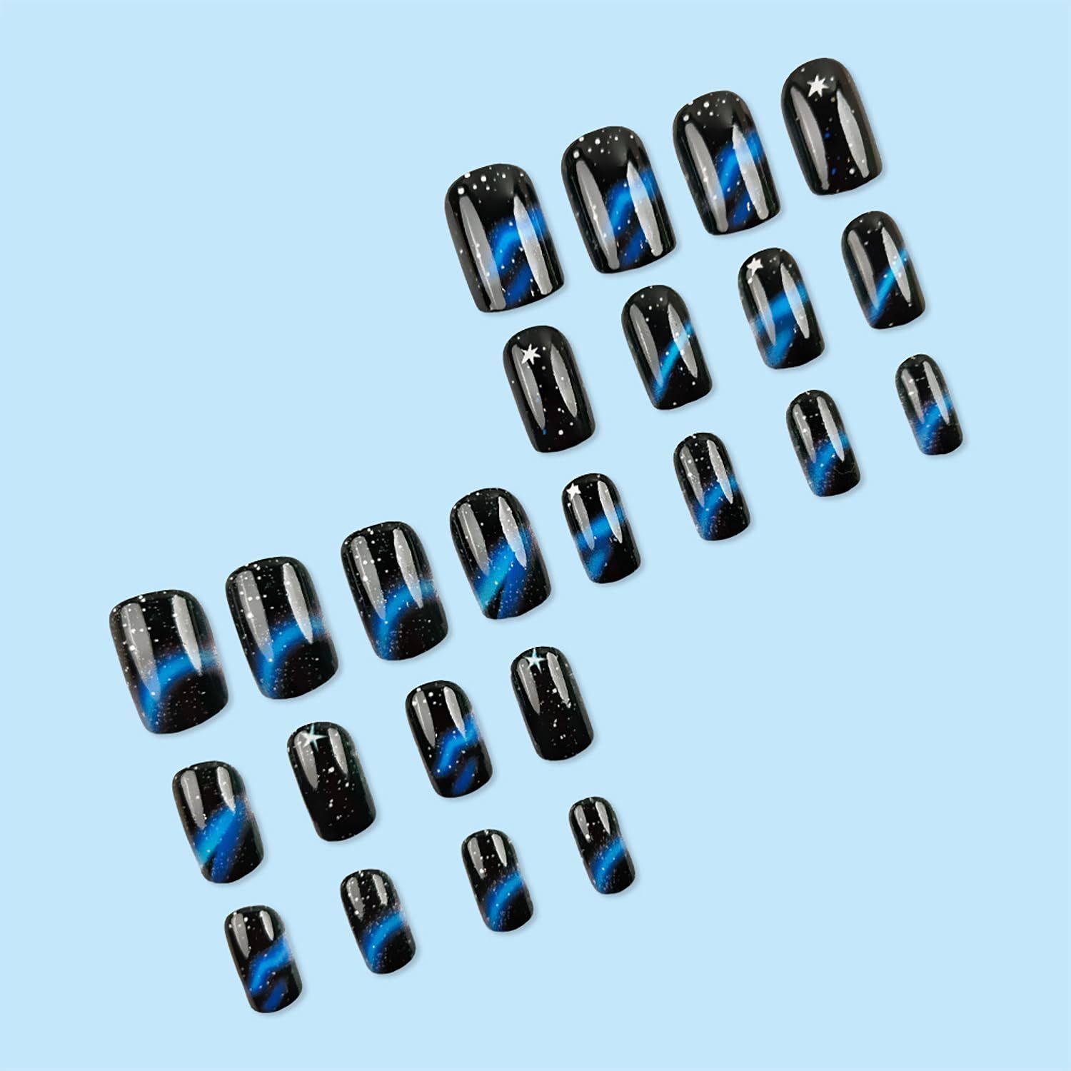 24pcsStarry Galaxy Press-On Nails for Parties view 4