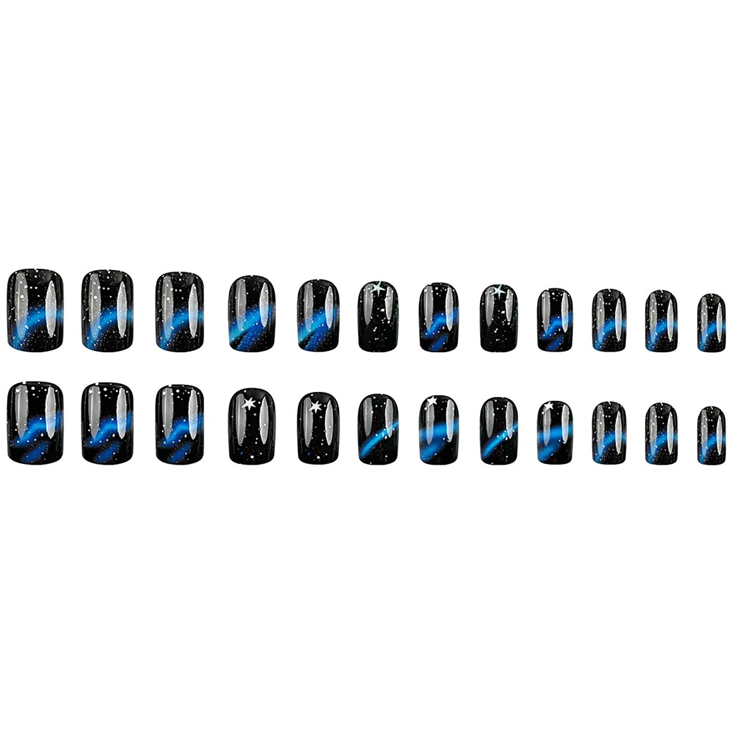 24pcsStarry Galaxy Press-On Nails for Parties view 5