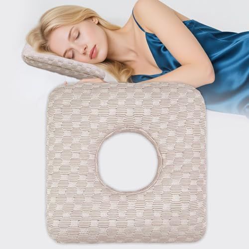 Ear Pillow with Hollow Design for Side Sleepers – Relieve Pressure &