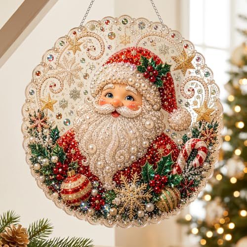 DIY Christmas Diamond Art Hanging Decoration for Festive Home & Party Decor (red) view 2