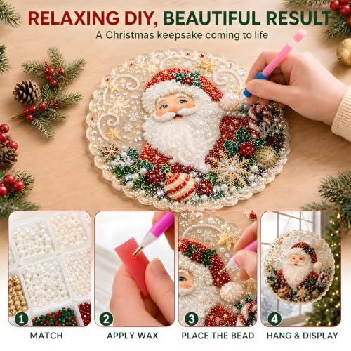 DIY Christmas Diamond Art Hanging Decoration for Festive Home & Party Decor (red) view 6