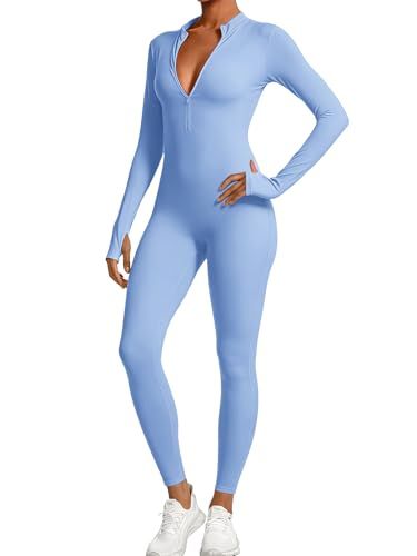 Long-Sleeve Zip-Up Bodysuit for Yoga