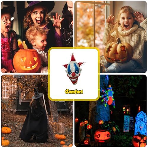 Scary Clown Mask for Halloween Costume Parties view 3