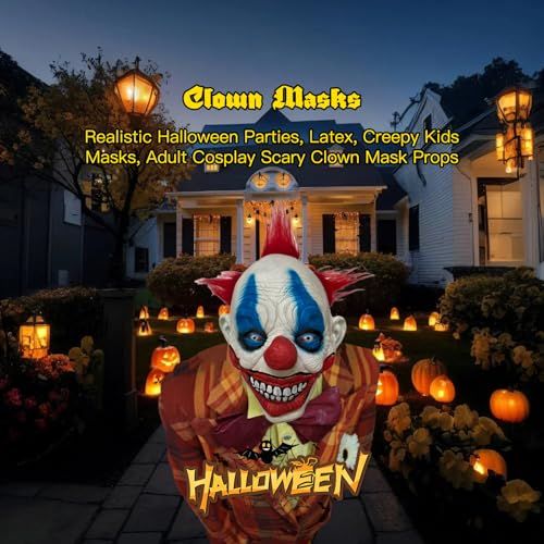 Scary Clown Mask for Halloween Costume Parties view 5