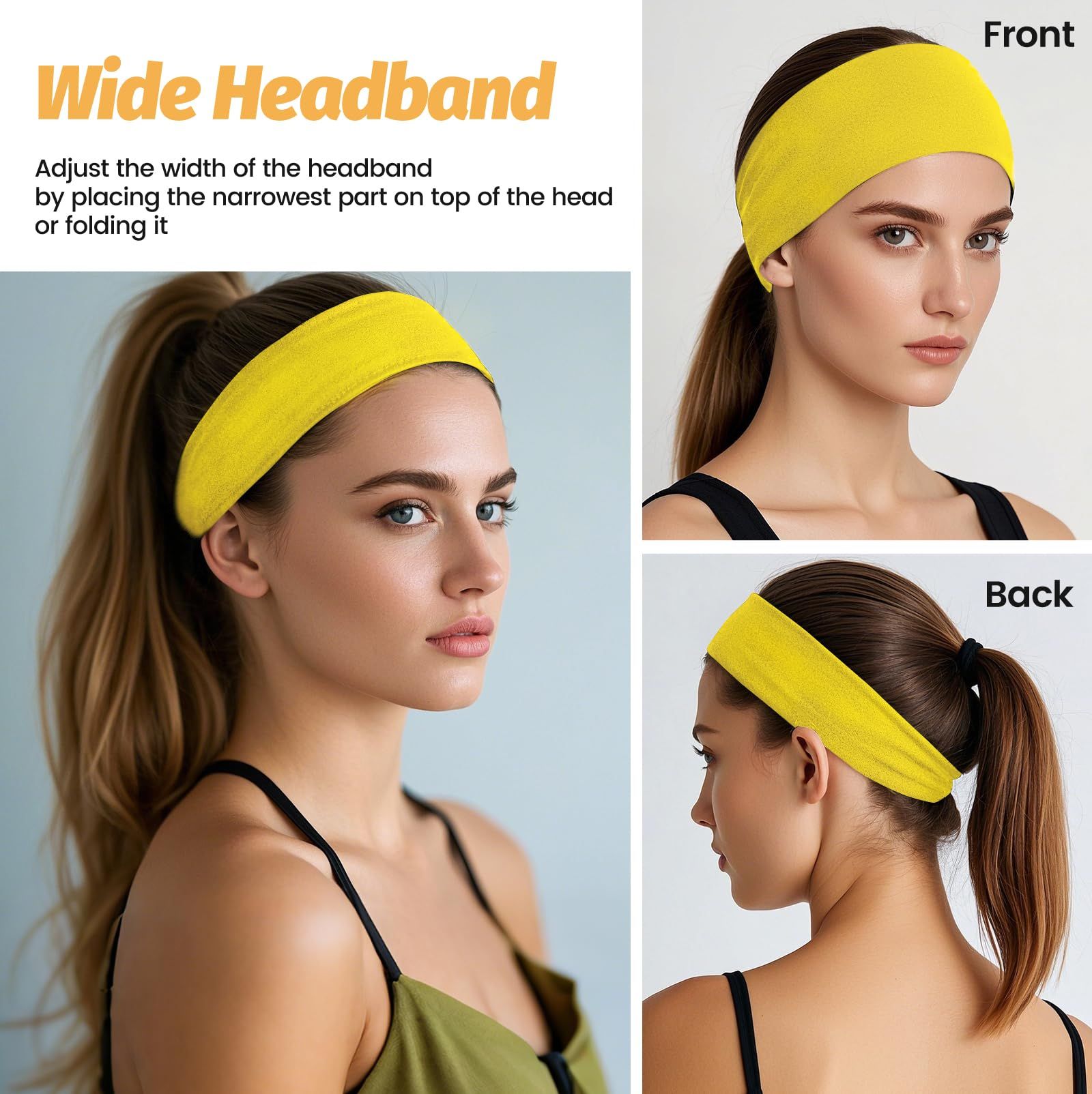 6pcsStretchy Non-Slip Headbands for Sports view 5