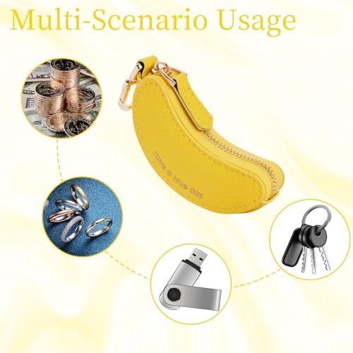 Mini Banana Keychain Coin Purse – Cute Portable Pouch for Backpacks view 3