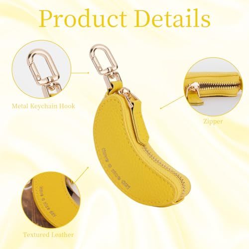 Mini Banana Keychain Coin Purse – Cute Portable Pouch for Backpacks view 4