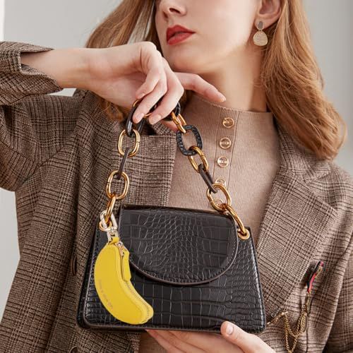 Mini Banana Keychain Coin Purse – Cute Portable Pouch for Backpacks view 5