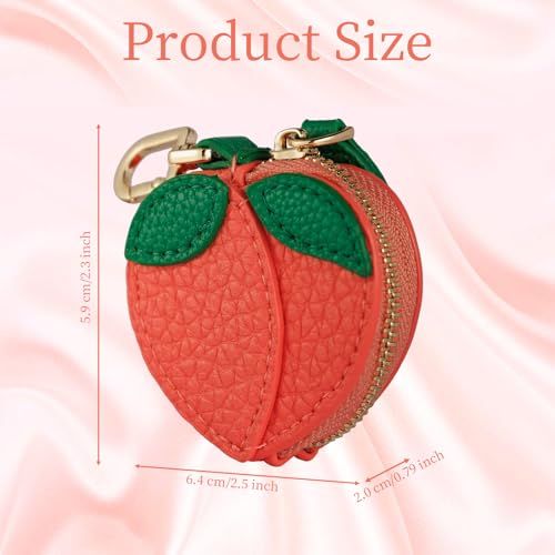 Cute Peach Purse Keychain view 2