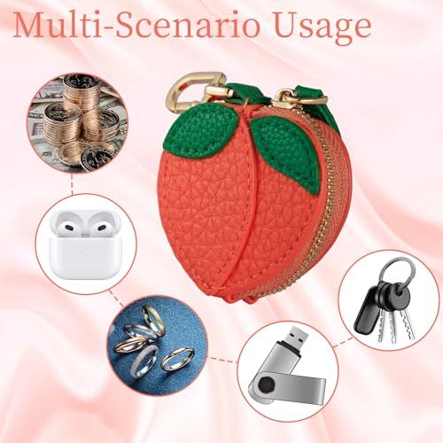 Cute Peach Purse Keychain view 3